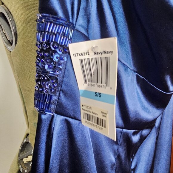 Juniors B. Darlin Trixxi style navy beaded high waist pleated mini dress 5/6245 - Picture 7 of 11